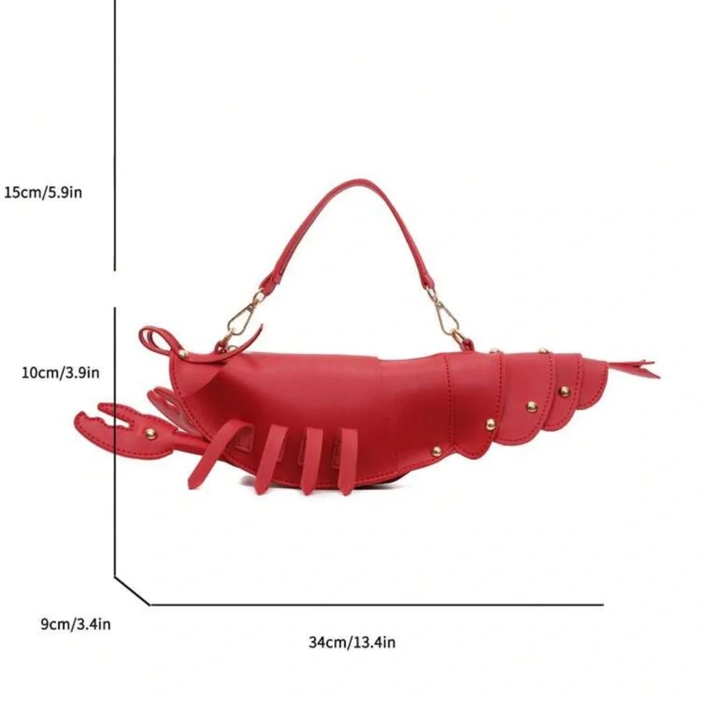 Boutique Red Lobster Statement Bag Coastal Chic Crossbody Purse - Picture 11 of 16